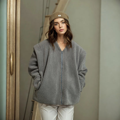 Women's Vacation Simple Style Solid Color Zipper Coat