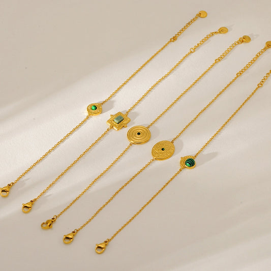 Vintage Style Simple Style Classic Style Geometric 304 Stainless Steel cable chain Bracelets In Bulk Stainless Steel Bracelets