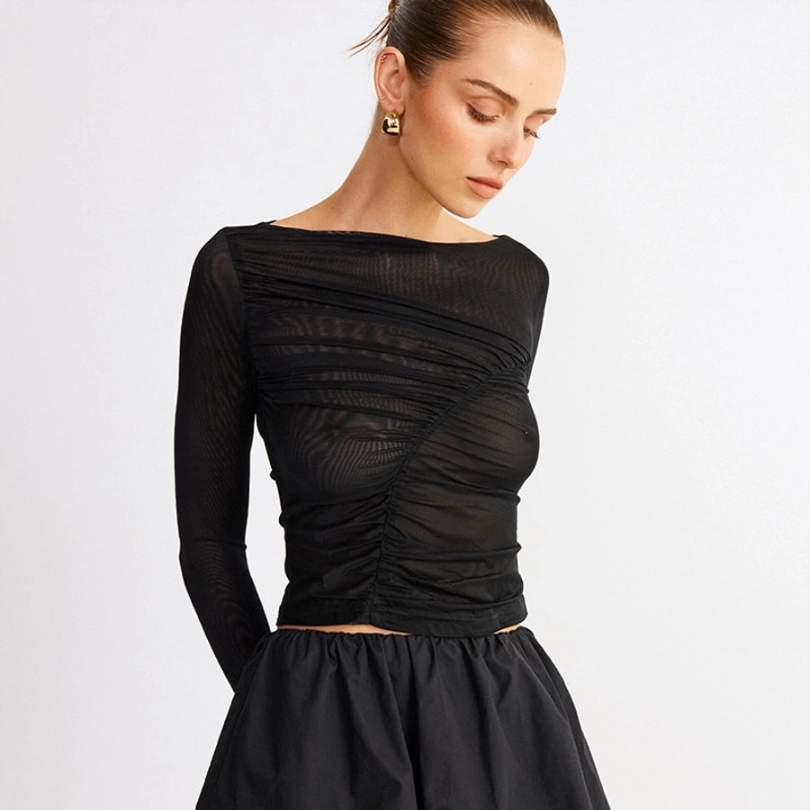 Women's T-shirt Long Sleeve Blouses Streetwear Solid Color