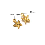 10 * 14mm Starfish 1.7mm Single Hanger Gold