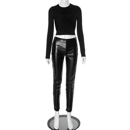 Daily Women's Streetwear Solid Color Spandex Polyester Pants Sets Pants Sets