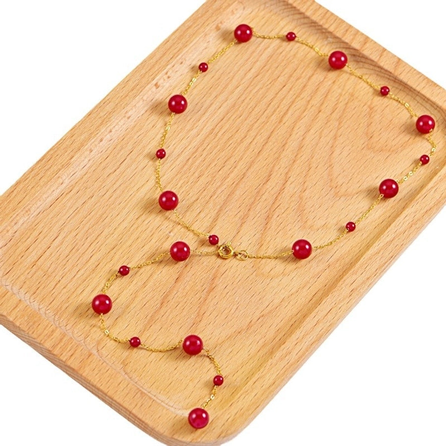 Jewelry Elegant Streetwear Round 304 Stainless Steel Plating Pendant Necklace