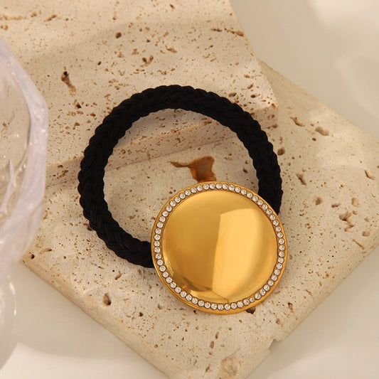 Women's Chinoiserie Fitness Exaggerated Geometric 304 Stainless Steel Elastic Band Polishing Plating Hair Tie