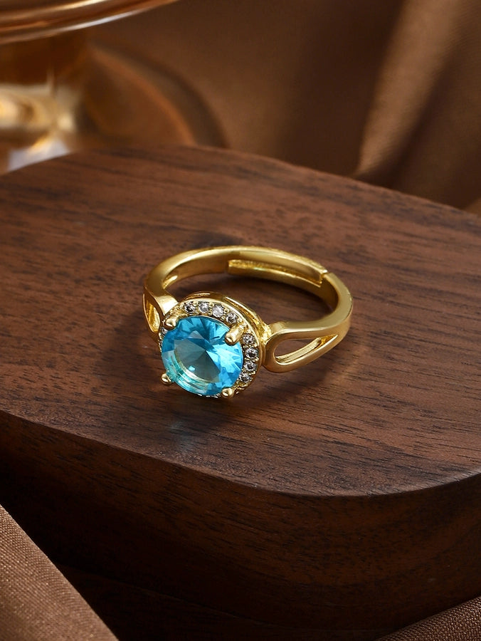 Copper Geometric Adjustable Ring