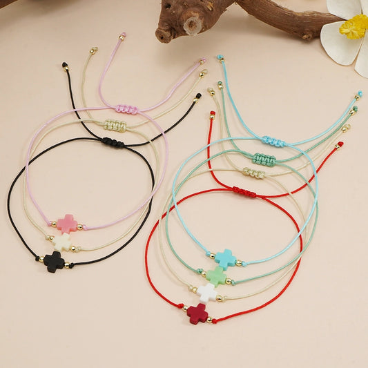 Bohemian Cross Resin Wax line  String Bracelets