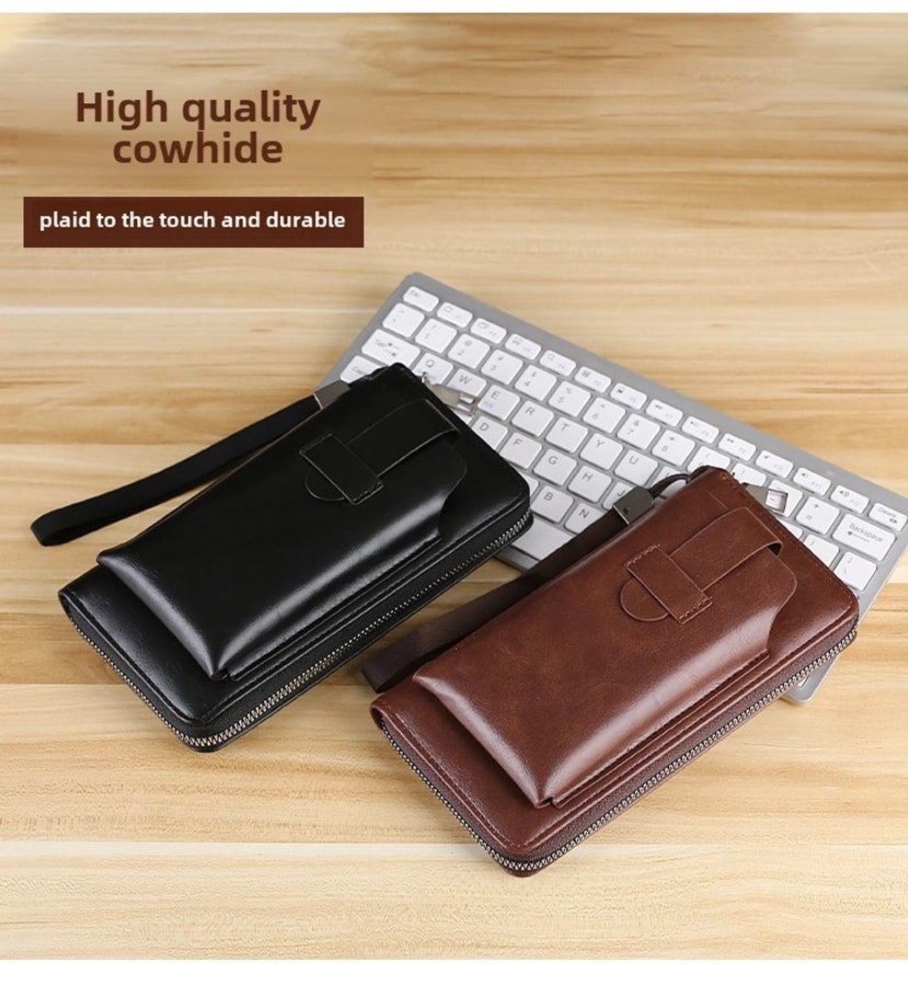 Men's wallet long new wallet multi-card wallet men's business zipper multi-functional mobile phone bag  direct sales