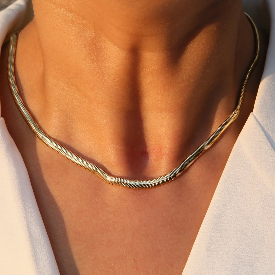 Brass snake chain Plating Geometric Necklace