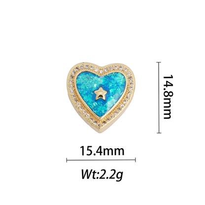 1 Piece Copper Geometric Letter Heart Shape
