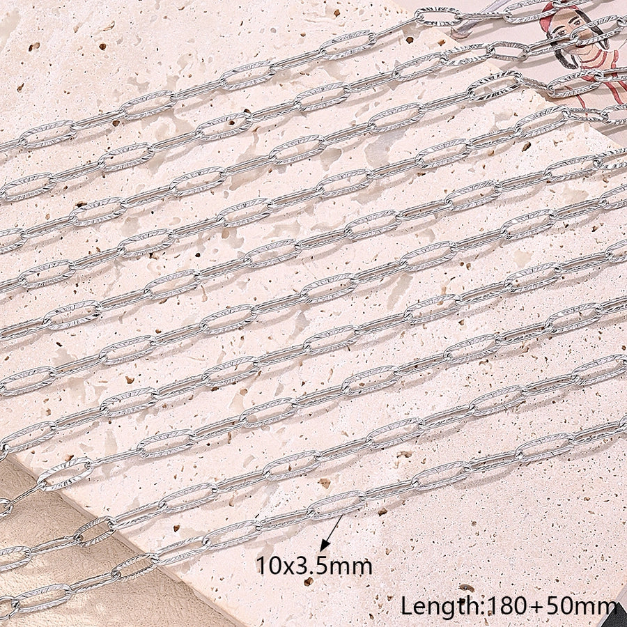 10 Strands/Package 5 Strands/Package 304 Stainless Steel cable chain Polished Length: 180 50mm Length:230+50mm Jewelry Accessories