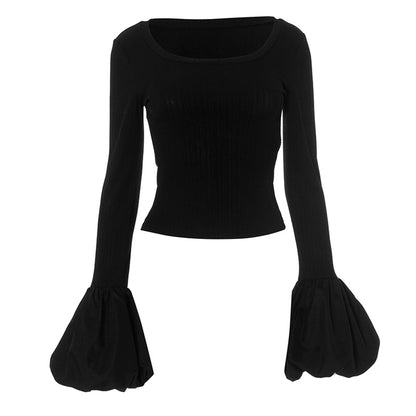 Women's T-shirt Long Sleeve T-Shirts Streetwear Solid Color
