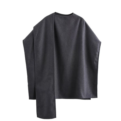 Women's Elegant Solid Color Asymmetrical Coat