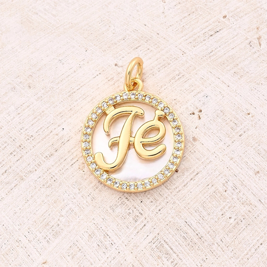 1 Pc/Package 17.5x15.5mm Hole 3~3.9mm Copper Shell 18K Gold Plated White Gold Plated Round Letter Life Tree Polished Pendant Jewelry Accessories