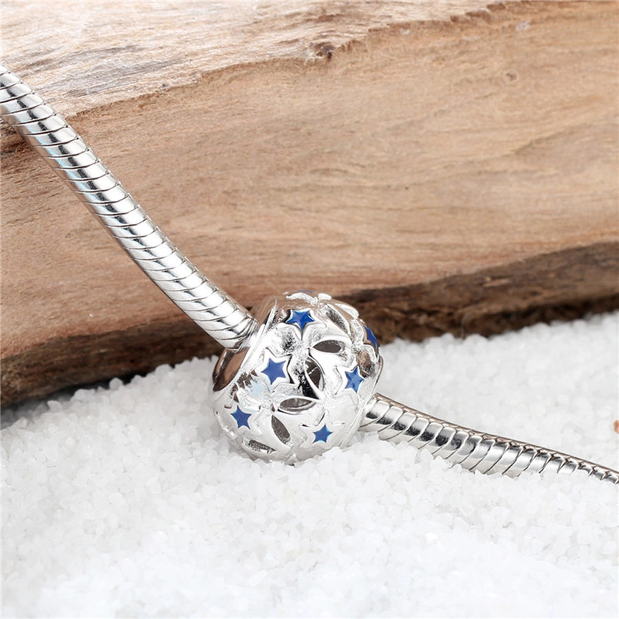 1 Piece 12.5 * 9.97mm Hole 4~4.9mm Sterling Silver Rhodium Plated Star Polished Jewelry Accessories