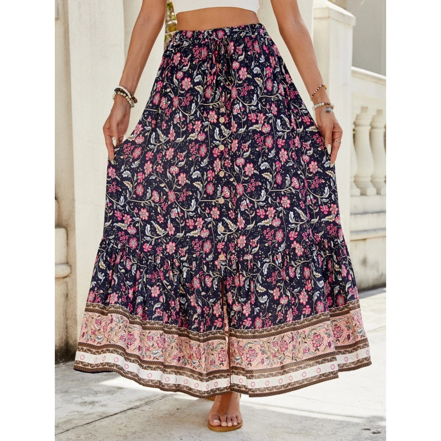 Summer Vacation Printing Polyester Maxi Long Dress Skirts