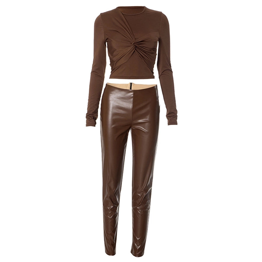 Daily Women's Streetwear Solid Color Spandex Polyester Pants Sets Pants Sets