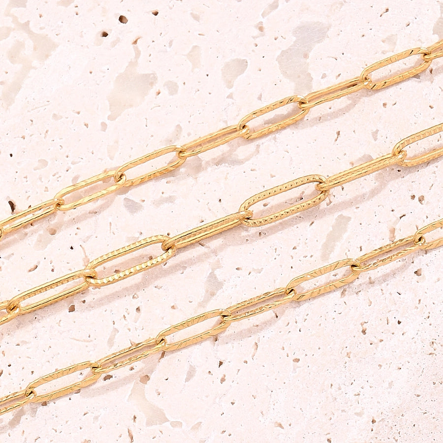 5 Strands/Package 304 Stainless Steel 18K Gold Plated cable chain Polished Length: 170 50mm Length:230+50mm Jewelry Accessories