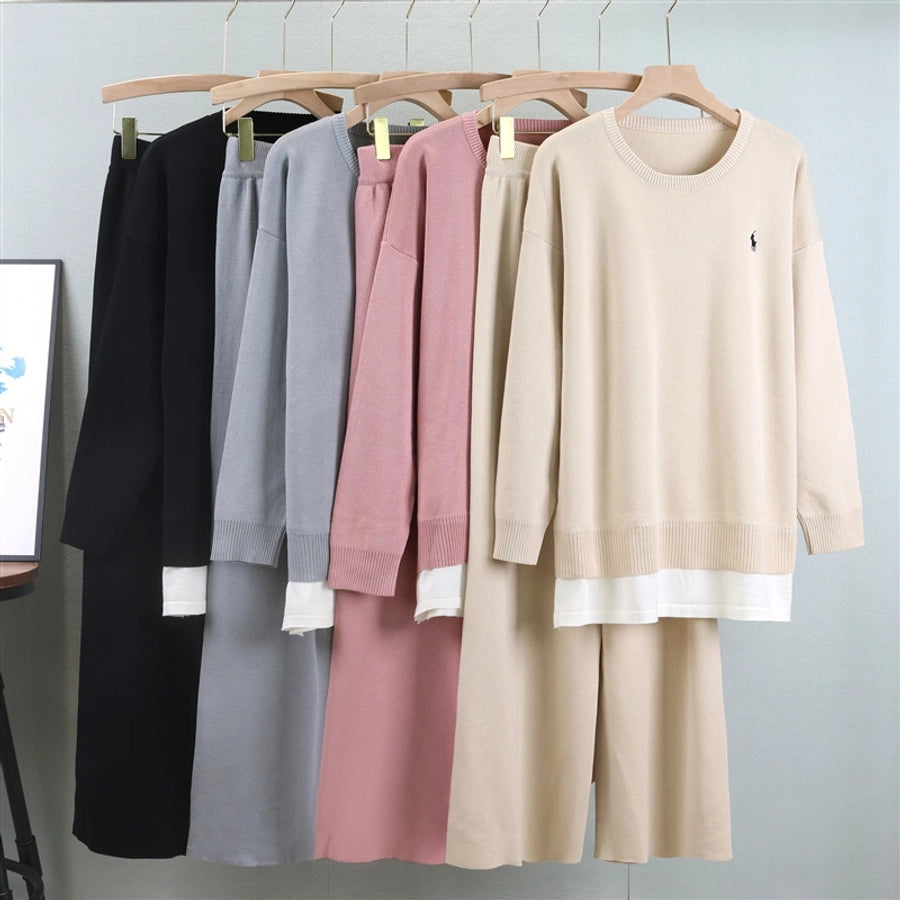 Holiday Daily Women's Vacation Simple Style Solid Color Polyester Pants Sets Pants Sets