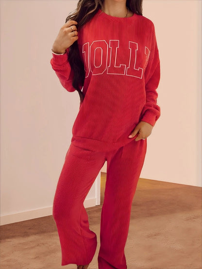 Daily Women's Casual Letter Spandex Polyester Stripe Pants Sets Pants Sets