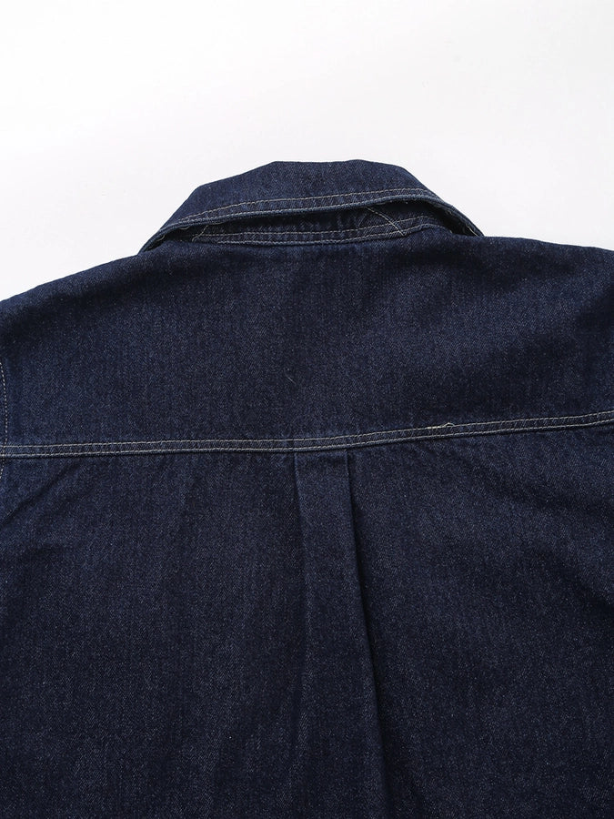 Daily Women's Simple Style Classic Style Solid Color Denim Pocket Skirt Sets Skirt Sets