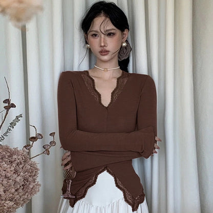 Women's T-shirt Long Sleeve Blouses Vacation Simple Style Solid Color
