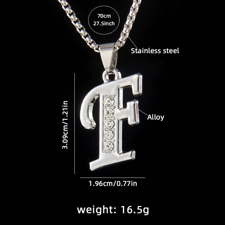 Simple Style letter 201 Stainless Steel Zinc alloy Unisex Pendant Necklace