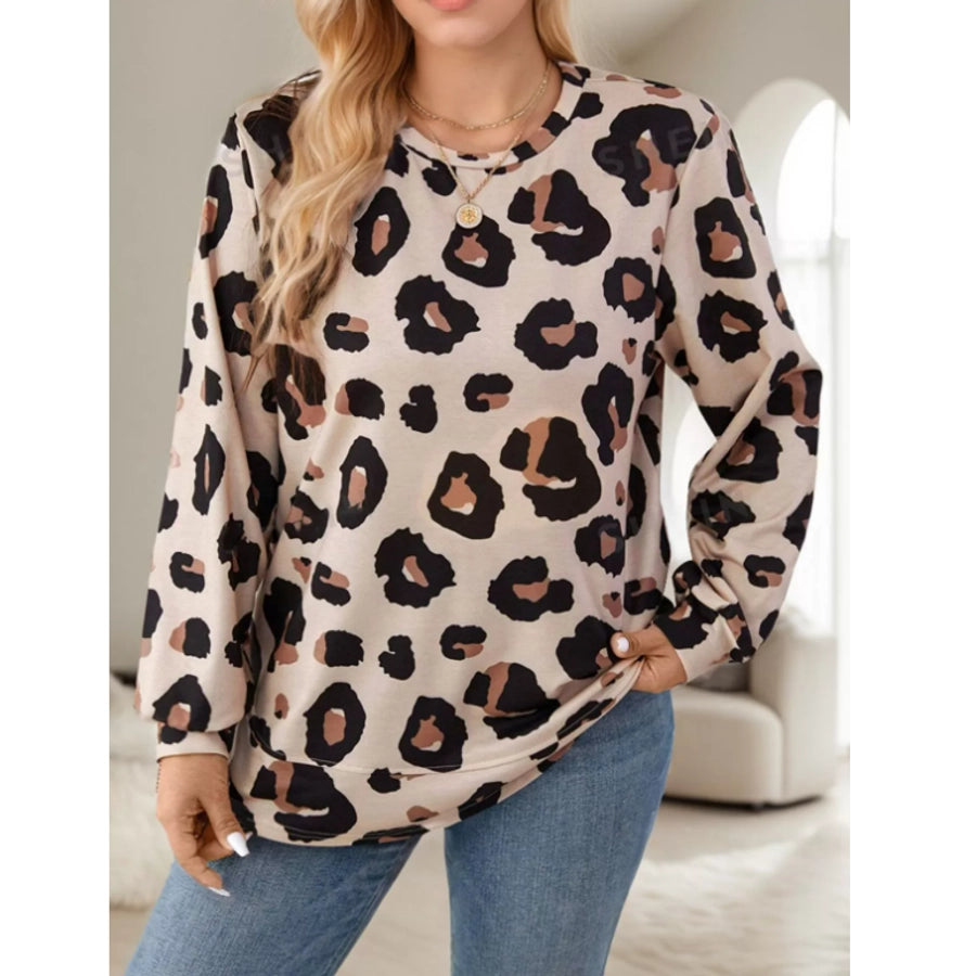 Women's T-shirt Long Sleeve T-Shirts Casual Leopard