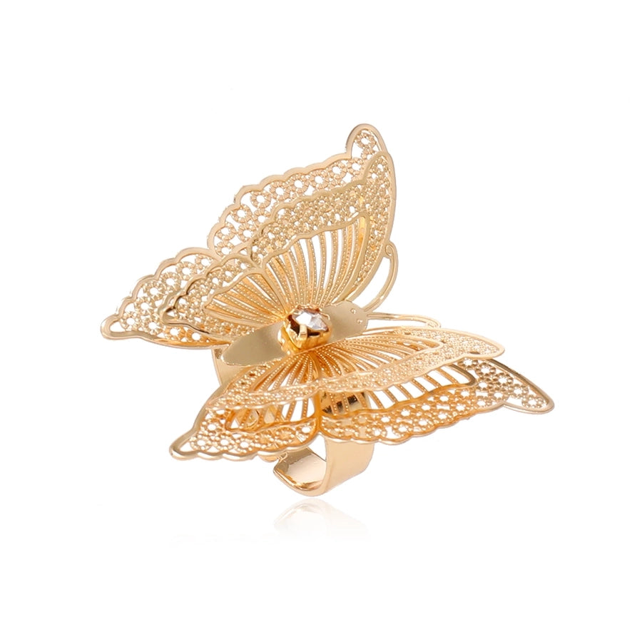 Cute Luxurious Butterfly Alloy Adults Rings