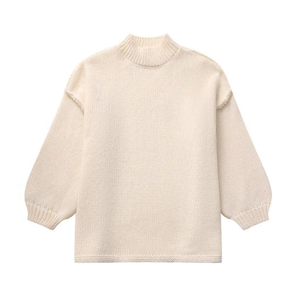 Women's Sweater Long Sleeve Sweaters & Cardigans Elegant Simple Style Solid Color