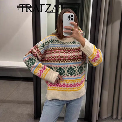 Women's Sweater Long Sleeve Sweaters & Cardigans Streetwear Flower