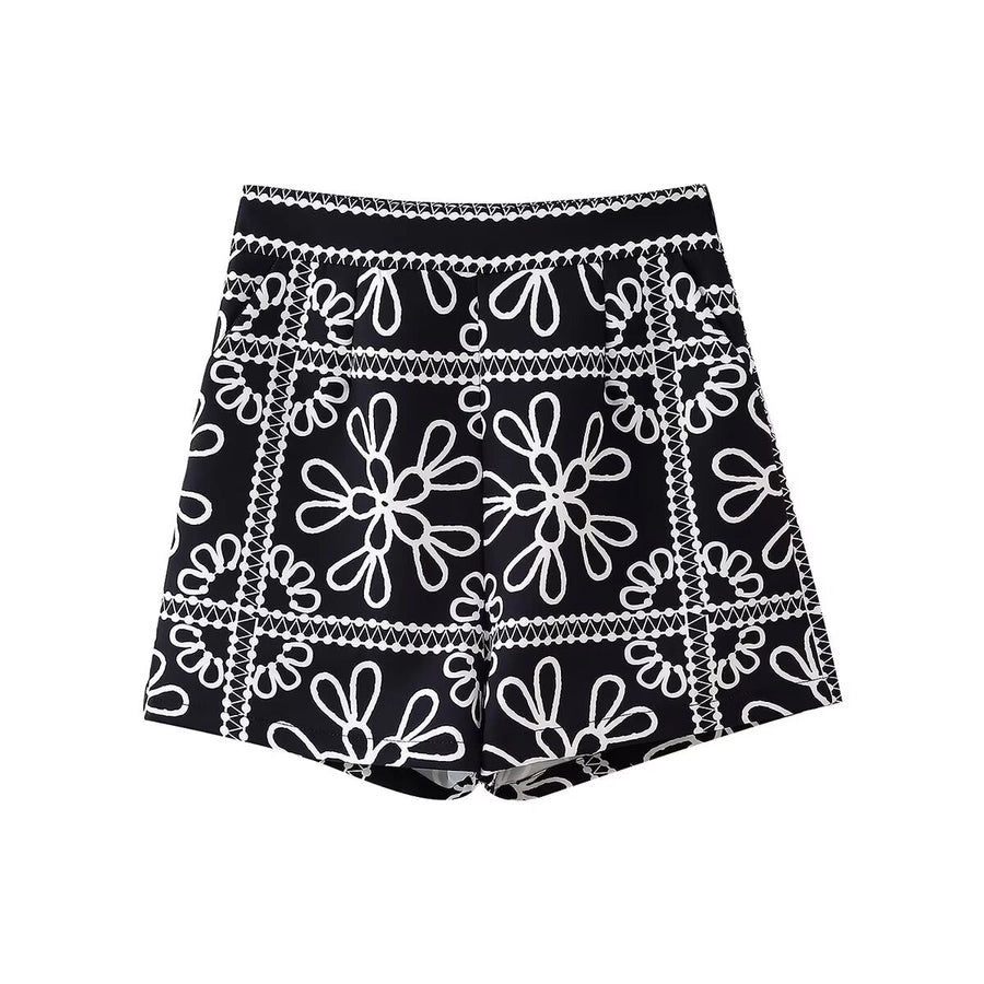 Daily Women's Streetwear Printing Polyester Printing Shorts Sets Shorts Sets
