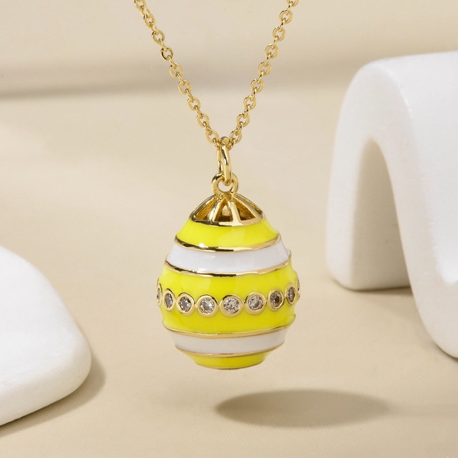 Jewelry IG Style Simple Style Rejuvenating device Copper Rhinestones Epoxy Inlay Pendant Necklace