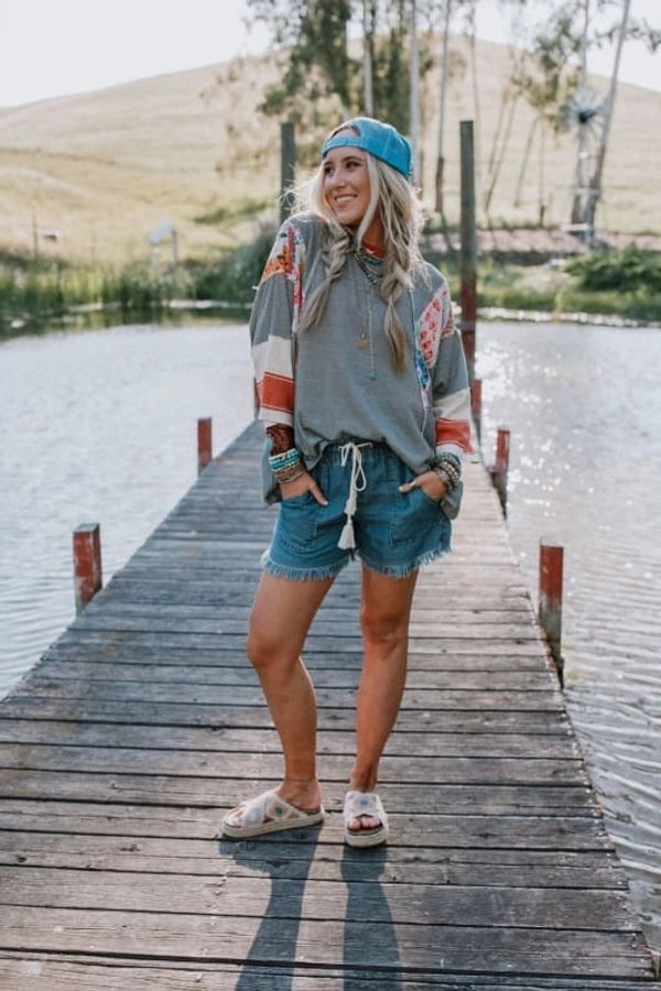 Hoodies & Sweatshirts 3/4 Length Sleeve Casual Streetwear Color Block Stripe