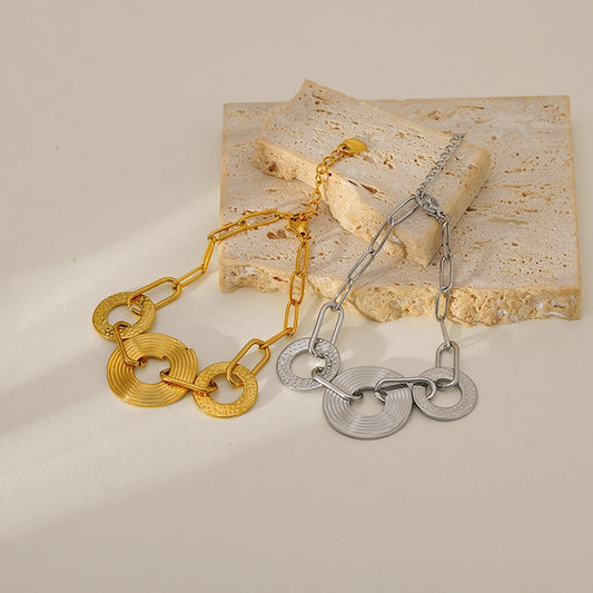 Elegant Luxurious Simple Style Geometric 304 Stainless Steel Paperclip Chain Bracelets In Bulk Stainless Steel Bracelets