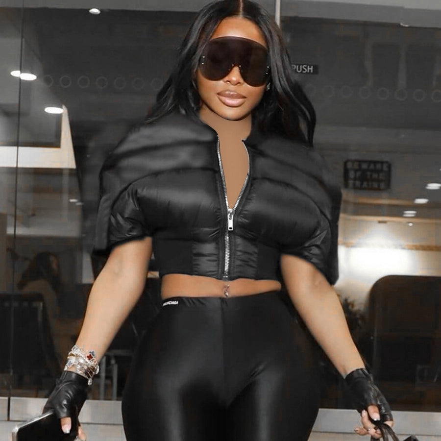 Women's Streetwear Solid Color Zipper Coat