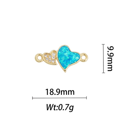 1 Piece Copper Geometric Letter Heart Shape
