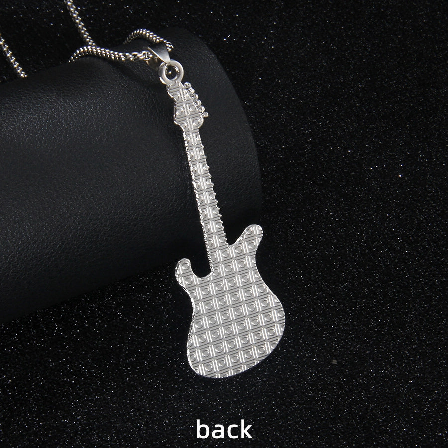 Simple Style Classic Style Guitar 201 Stainless Steel Alloy Plating Unisex Pendant Necklace
