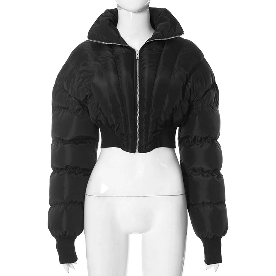 Women's Streetwear Solid Color Zipper Coat