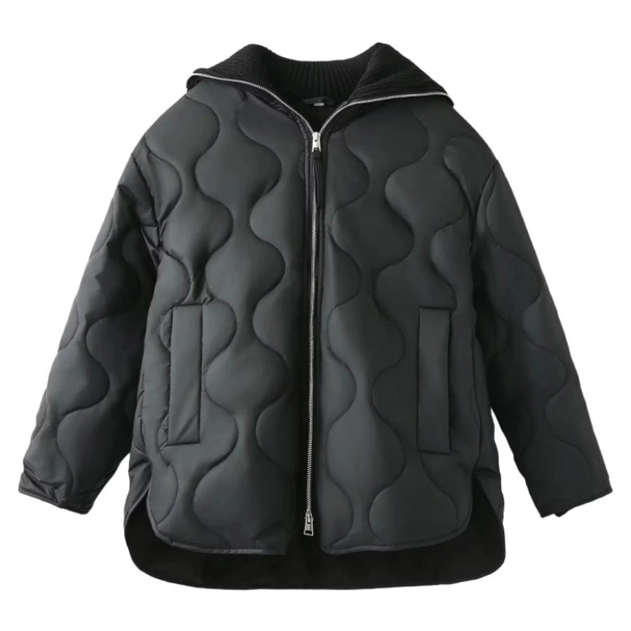Women's Simple Style Classic Style Solid Color Zipper Coat cotton clothes