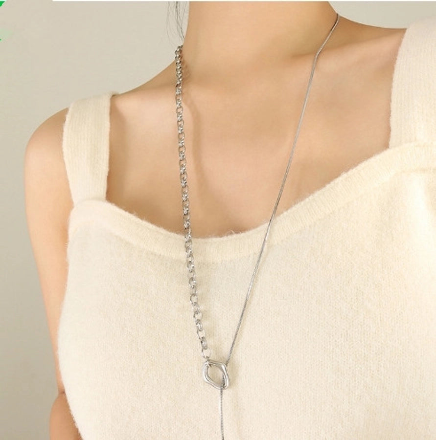 Jewelry Simple Style Geometric 304 Stainless Steel 18K Gold Plated Pendant Necklace