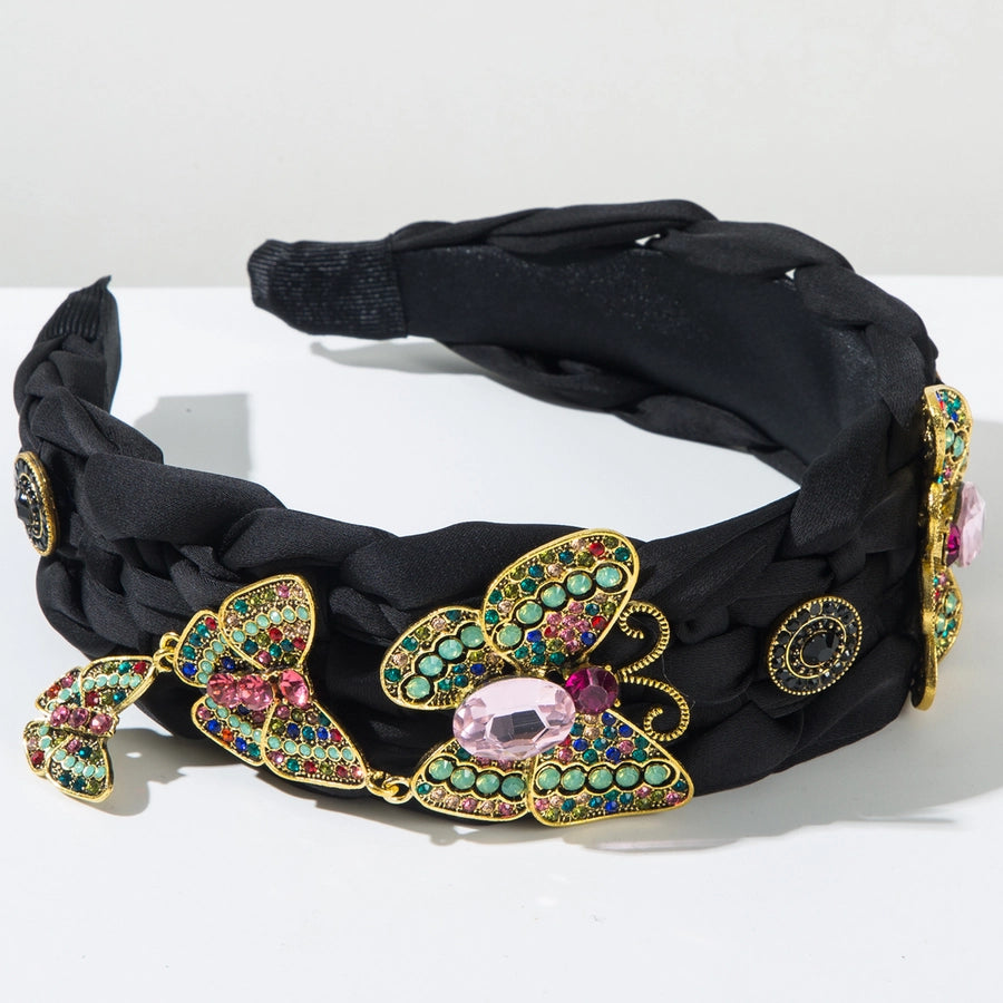 Women's Casual Vintage Style Classic Style Butterfly Alloy Cloth Rhinestone Hair Band