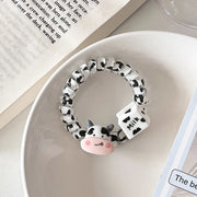 Cute Dairy Cattle Phone Line Hair Ring