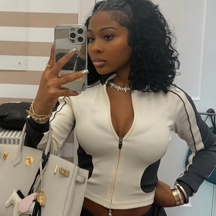 Daily Women's Streetwear Contrast Collar Spandex Polyester Twilled Satin Shorts Sets Shorts Sets