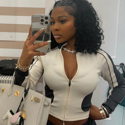 Daily Women's Streetwear Contrast Collar Spandex Polyester Twilled Satin Shorts Sets Shorts Sets