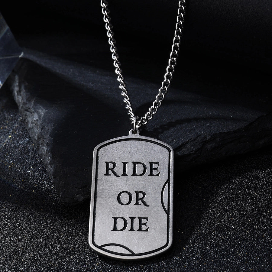 Simple Style Letter Rectangle 304 Stainless Steel Men's Pendant Necklace