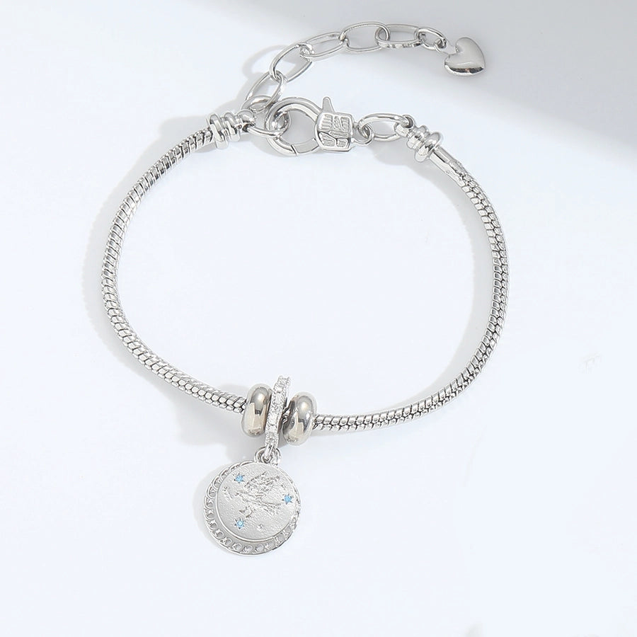 Jewelry Elegant Simple Style Commute Red Heart Copper + Zircon Zircon White Gold Plated Red Heart Bracelets