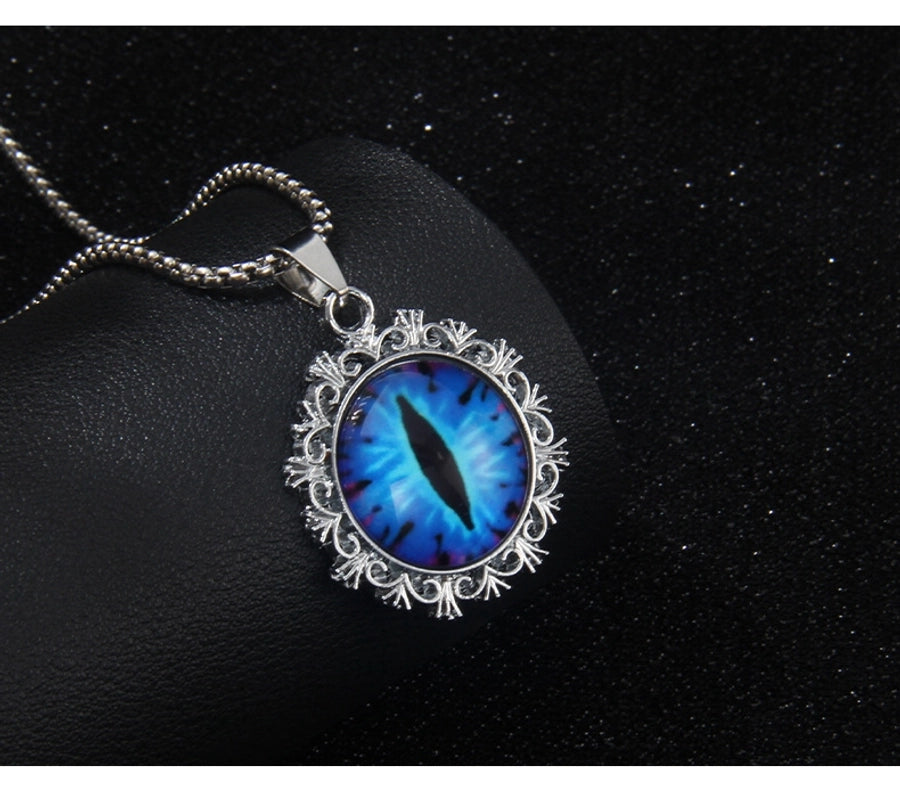 Hip-Hop Round Devil's Eye 201 Stainless Steel Alloy Unisex Pendant Necklace