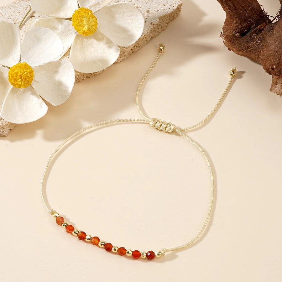 Bohemian Round natural stone rope Copper  String Bracelets