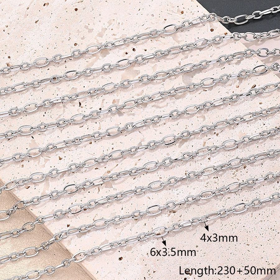 10 Strands/Package 304 Stainless Steel cable chain Polished Length:230+50mm Jewelry Accessories