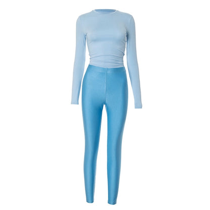 Holiday Women's Streetwear Solid Color Spandex Polyester Pants Sets Pants Sets