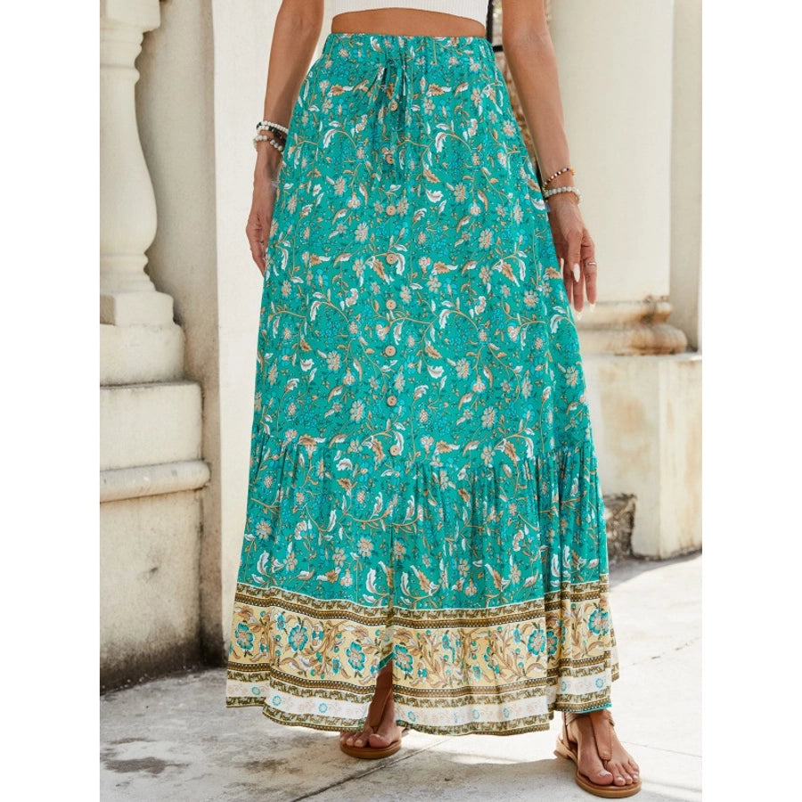 Summer Vacation Printing Polyester Maxi Long Dress Skirts